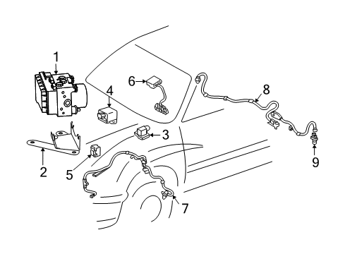 2004 Toyota Tundra ABS Components Diagram 2 - Thumbnail