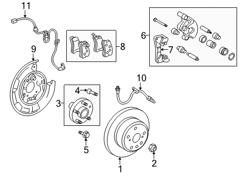 2010 Toyota Highlander Brake Components, Brakes Diagram 4 - Thumbnail