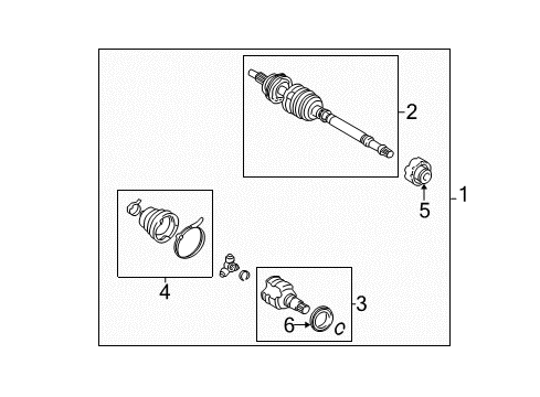 2004 Scion xB Drive Axles - Front Diagram