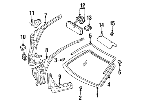 1993 Toyota Celica Spacer, Windshield Glass Diagram for 56116-20060