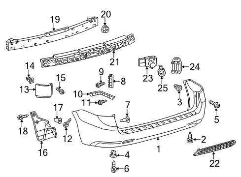 2011 Toyota Sienna Rear Bumper Diagram 2 - Thumbnail