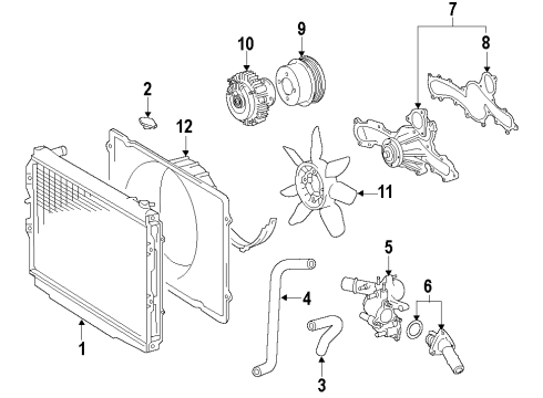 2007 Toyota FJ Cruiser Cooling System, Radiator, Water Pump, Cooling Fan Diagram 2 - Thumbnail