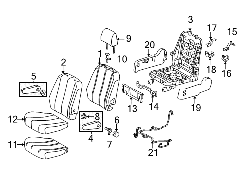 2012 Toyota Sienna Cover, No.1 Seat Cushion, Right Diagram for 79117-45010-E0