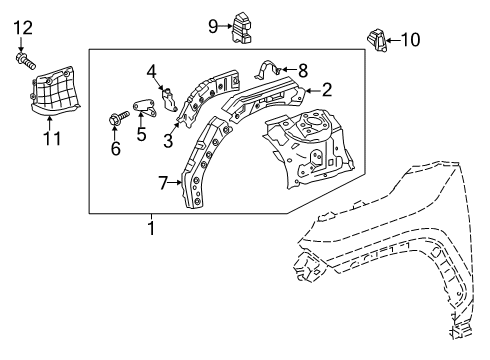 2023 Toyota RAV4 Prime Structural Components & Rails Diagram 2 - Thumbnail