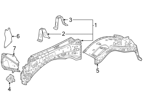 2024 Toyota Sequoia REINFORCEMENT, FR FD Diagram for 53745-0C030