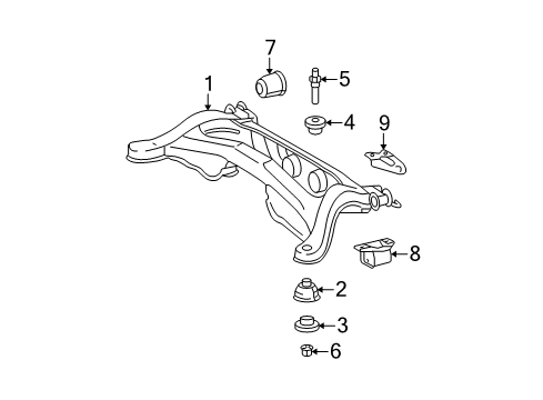 2011 Toyota Highlander Suspension Crossmember Retainer, Passenger Side Diagram for 52277-0E060