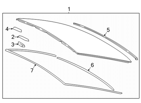 2023 Toyota Mirai Glass, Reveal Moldings Diagram