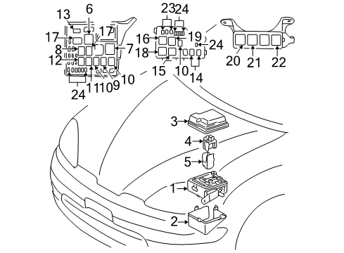 2002 Toyota Prius Ecm Ecu Engine Control Module Diagram for 89661-47054