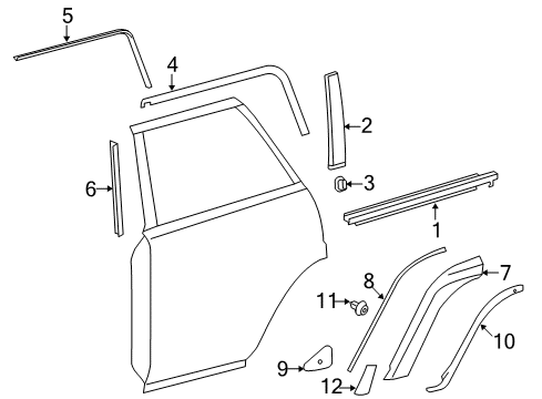 2016 Toyota 4Runner Protector, Rear Door Panel Diagram for 67858-35060