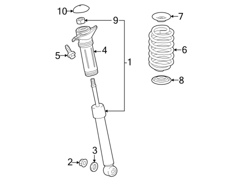 2023 Toyota Prius Shocks & Components  Diagram