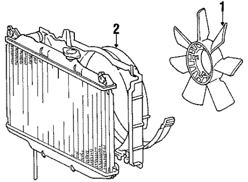 1985 Toyota Celica Cooling System, Radiator, Water Pump, Cooling Fan Diagram