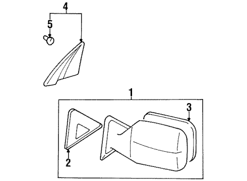 1997 Toyota Land Cruiser Outside Mirrors Diagram