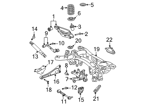 2006 Toyota RAV4 Arm Assembly, Upper Control, Rear Left Diagram for 48790-42020