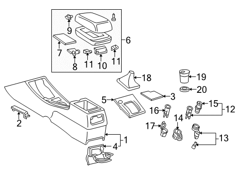 2005 Toyota Corolla Center Console Diagram