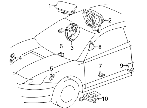 2003 Toyota Celica Air Bag Components Diagram