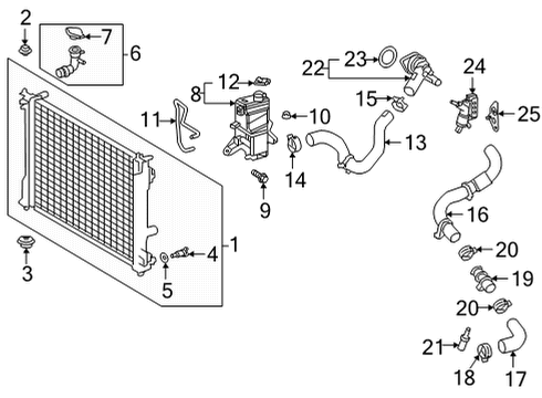 2021 Toyota Venza Radiator & Components Diagram