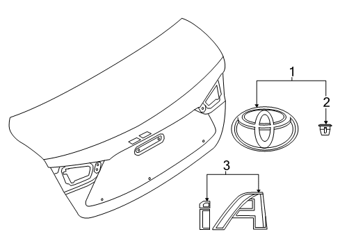 2016 Scion iA Luggage Compartment Door Name Plate, No.2 Diagram for 75442-WB003