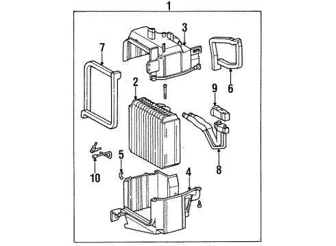 1997 Toyota Tercel A/C Evaporator Components Diagram