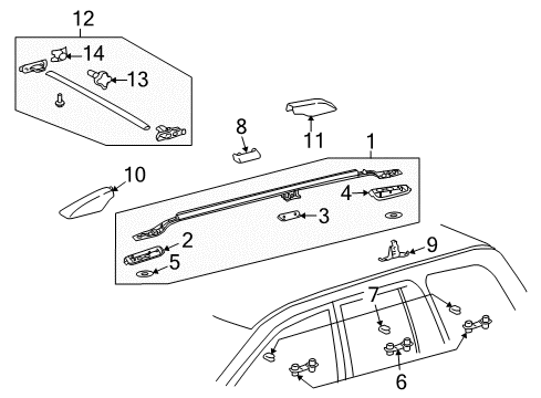 2008 Toyota Land Cruiser Luggage Carrier Diagram