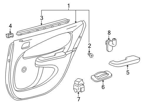 1999 Toyota Corolla Board Sub-Assy, Rear Door Trim, RH Diagram for 67630-02390-E0