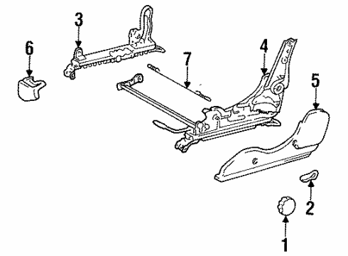 1991 Toyota MR2 Track Assembly, Front Seat, Inner RH Diagram for 72130-17100