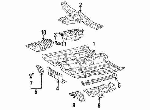 1997 Toyota Avalon Reinforcement, Parking Brake Base Diagram for 58171-07010