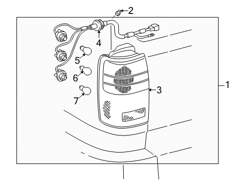 1996 Toyota 4Runner Lamp Assy, Rear Combination, RH Diagram for 81550-35120