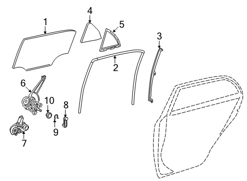 2010 Toyota Corolla Weatherstrip, Rear Door Quarter Window, RH Diagram for 68188-02120