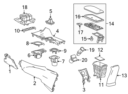 2022 Toyota C-HR Door, Console Compartment Diagram for 58951-F4010