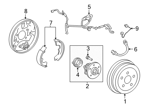 2003 Toyota Corolla Brake Components, Brakes Diagram 2 - Thumbnail