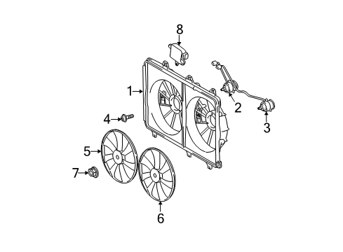 2008 Toyota Highlander Cooling System, Radiator, Water Pump, Cooling Fan Diagram 2 - Thumbnail