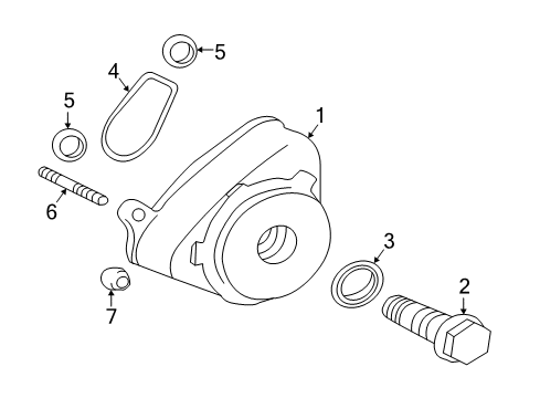 2012 Toyota Sienna Gasket, Oil Cooler Cover Diagram for 15725-36010