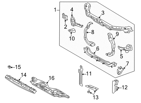 1998 Toyota Camry Radiator Support Diagram 1 - Thumbnail