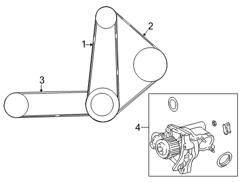 2000 Toyota Camry Water Pump, Belts & Pulleys Diagram 1 - Thumbnail