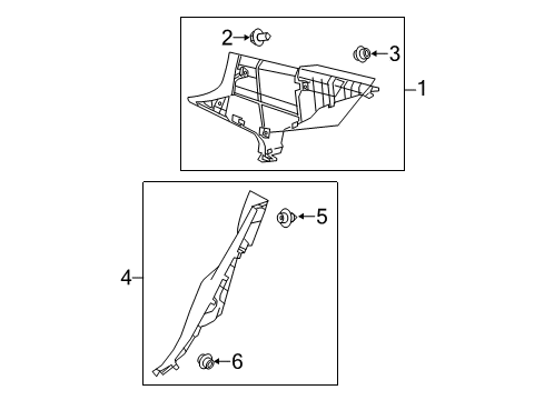 2018 Toyota Corolla Upper Quarter Trim, Flaxen, Inner Driver Side Diagram for 62480-02310-A1