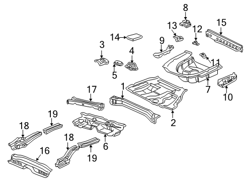 2006 Toyota Camry Rear Body - Floor & Rails Diagram