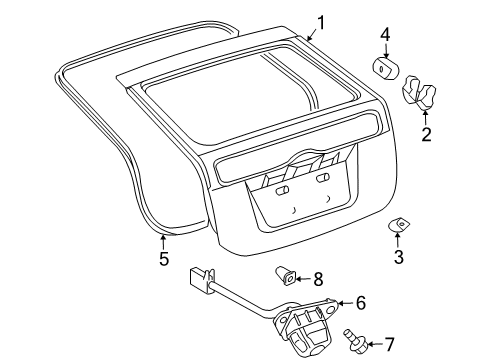 2007 Toyota Prius Weatherstrip, Back Door Diagram for 67881-47012