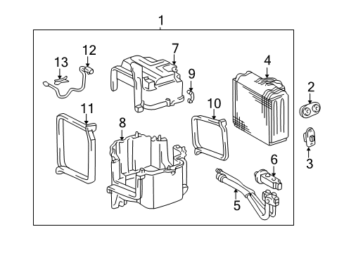 2000 Toyota Tundra A/C Evaporator Components Diagram