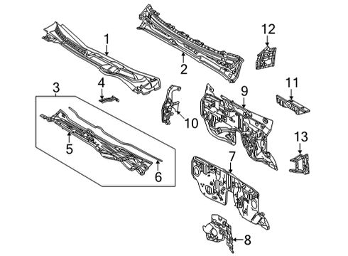 2024 Toyota Tundra Cab Cowl Diagram