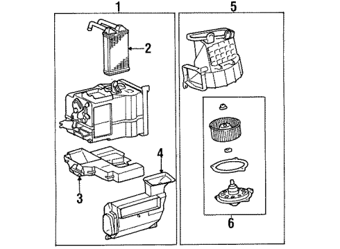 1996 Toyota Tercel Blower Assy, Heater, Front Diagram for 87130-16190