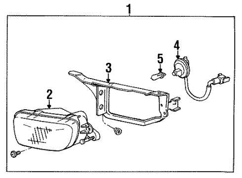 1992 Toyota Celica Front Lamps - Fog Lamps Diagram 1 - Thumbnail