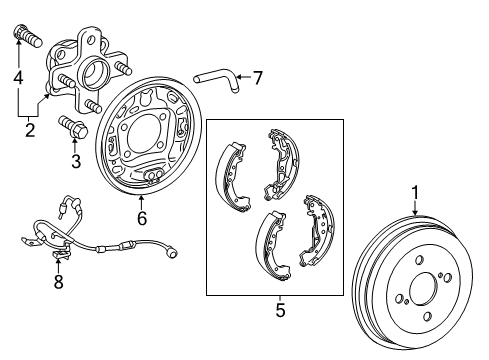 2014 Scion iQ Rear Axle Bearing And Hub Assembly, Left Diagram for 42450-74010