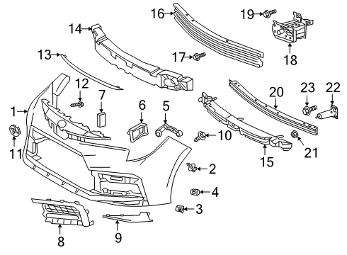 2022 Toyota Corolla Bumper & Components - Front Diagram 3 - Thumbnail