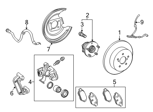 2022 Toyota Prius AWD-e Brake Components Diagram 2 - Thumbnail