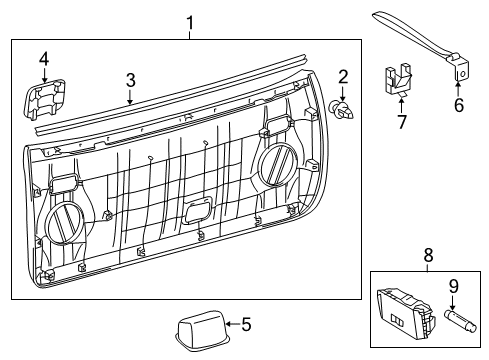 2013 Toyota 4Runner Interior Trim - Lift Gate Diagram