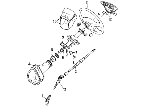 1995 Toyota Celica Steering Column, Steering Wheel & Trim Diagram 2 - Thumbnail