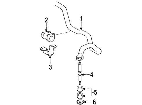 1997 Toyota Paseo Bush, Front STABILIZER Bar Diagram for 48815-10110