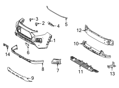 2022 Toyota RAV4 Bumper & Components - Front Diagram