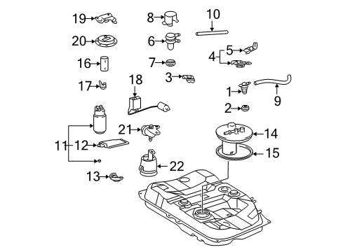 2000 Toyota Avalon Clamp, Fuel Filler Pipe Diagram for 77281-33010