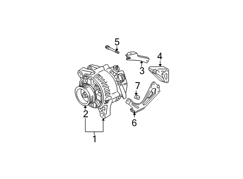 2007 Toyota Sienna Pulley, Alternator W/Clutch Diagram for 27415-0W010